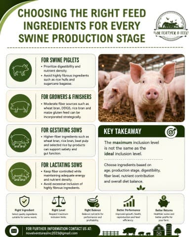 Cover slide: inclusion guidance for piglets, growers and finishers, gestating sows and lactating sows, with a takeaway on maximum versus ideal inclusion levels.